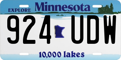 MN license plate 924UDW