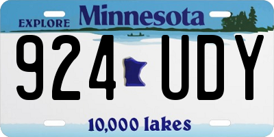 MN license plate 924UDY