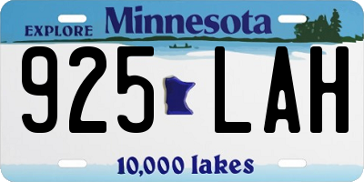 MN license plate 925LAH