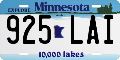 MN license plate 925LAI