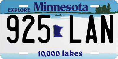 MN license plate 925LAN