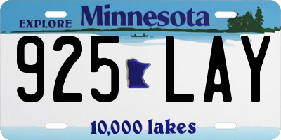 MN license plate 925LAY