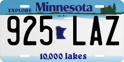 MN license plate 925LAZ