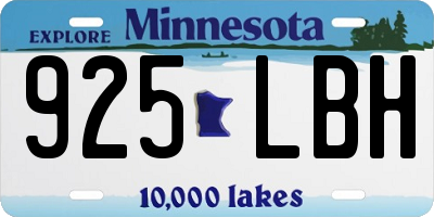 MN license plate 925LBH