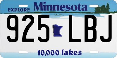 MN license plate 925LBJ