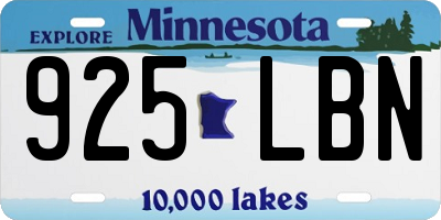 MN license plate 925LBN