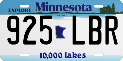 MN license plate 925LBR