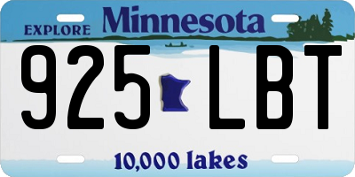 MN license plate 925LBT