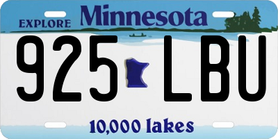 MN license plate 925LBU