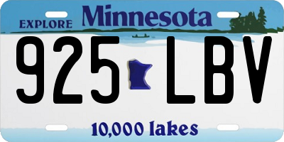 MN license plate 925LBV
