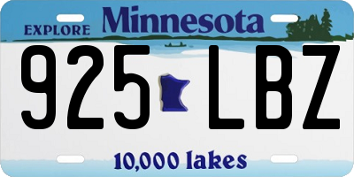 MN license plate 925LBZ