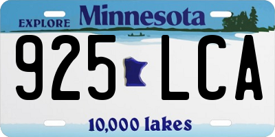 MN license plate 925LCA