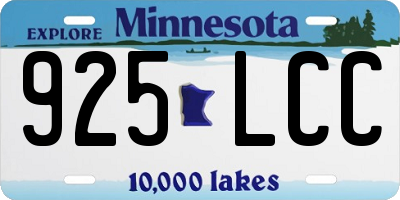 MN license plate 925LCC