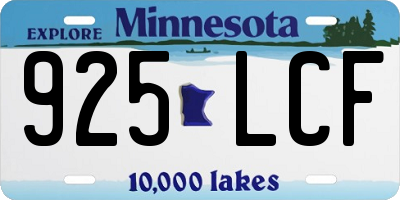 MN license plate 925LCF
