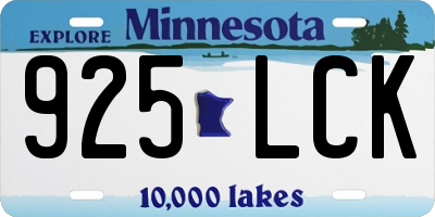MN license plate 925LCK