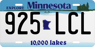 MN license plate 925LCL