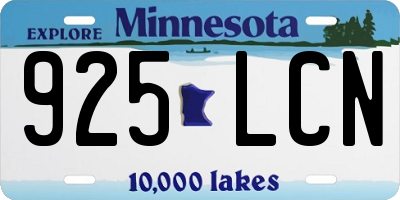 MN license plate 925LCN