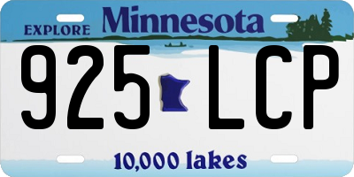 MN license plate 925LCP