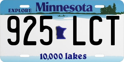 MN license plate 925LCT