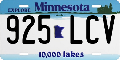 MN license plate 925LCV