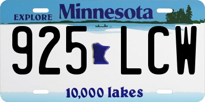 MN license plate 925LCW