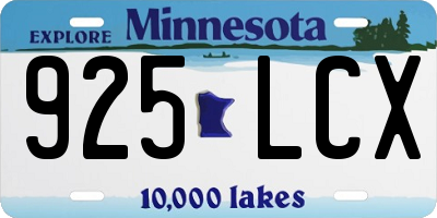 MN license plate 925LCX