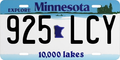 MN license plate 925LCY