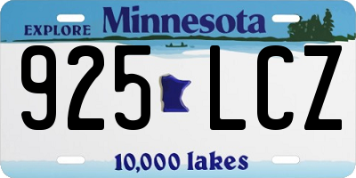 MN license plate 925LCZ