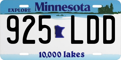MN license plate 925LDD