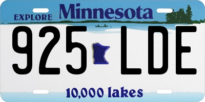 MN license plate 925LDE