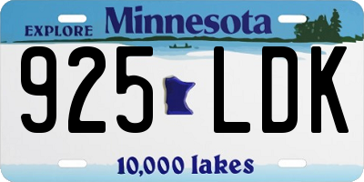 MN license plate 925LDK