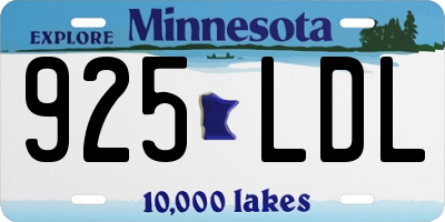 MN license plate 925LDL