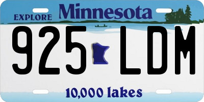 MN license plate 925LDM