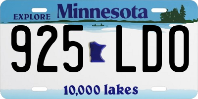 MN license plate 925LDO