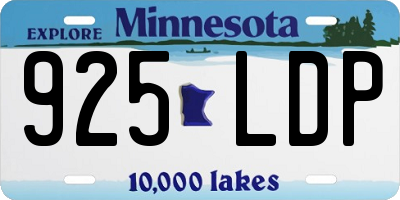MN license plate 925LDP