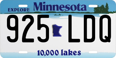 MN license plate 925LDQ