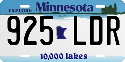 MN license plate 925LDR