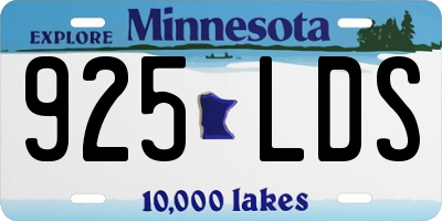 MN license plate 925LDS