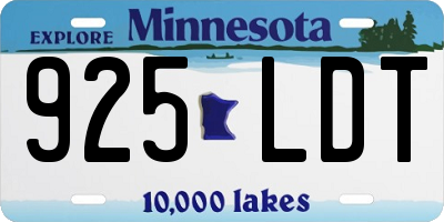 MN license plate 925LDT