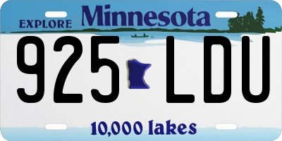 MN license plate 925LDU