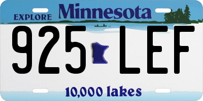 MN license plate 925LEF
