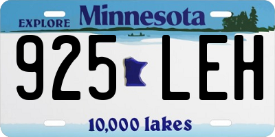 MN license plate 925LEH