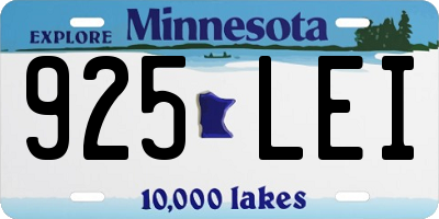 MN license plate 925LEI