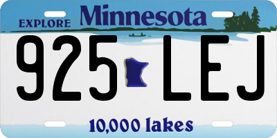 MN license plate 925LEJ