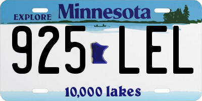 MN license plate 925LEL