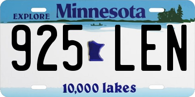MN license plate 925LEN
