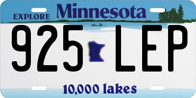 MN license plate 925LEP