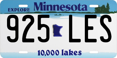 MN license plate 925LES