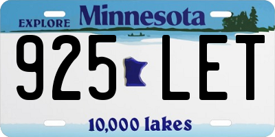 MN license plate 925LET