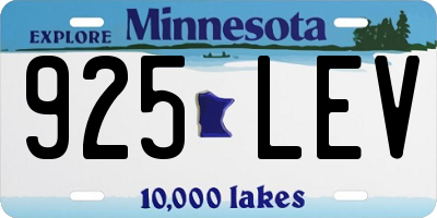 MN license plate 925LEV
